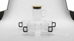 5 Pcs Nordic Glass Juice Set with Gold Lid - Pitcher + 4 Mugs - Image 3
