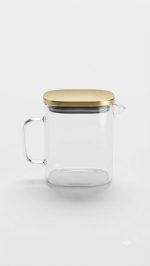 5 Pcs Nordic Glass Juice Set with Gold Lid - Pitcher + 4 Mugs - Image 4