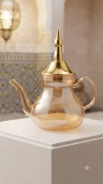 Royal Arabic Glass Teapot with Gold Crown Lid - Turkish Jug - Image 5