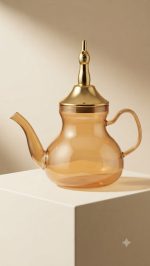 Royal Arabic Glass Teapot with Gold Crown Lid - Turkish Jug - Image 3