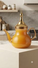 Royal Arabic Glass Teapot with Gold Crown Lid - Turkish Jug - Image 2
