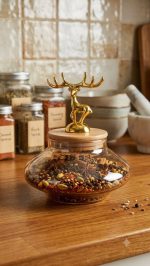 Glass Storage Jar with Wooden Lid (550ml)