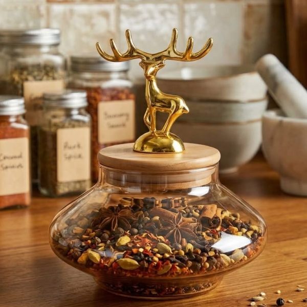 Glass Storage Jar with Wooden Lid (550ml)